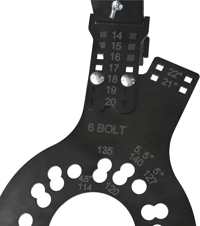 UINIEBOOM 14"-22" Wheel Fitment Simulator Tool, Tire Size Fit Test Measuring Mockup, 6-Lug Pattern Wheel Installation Kits - Image 5